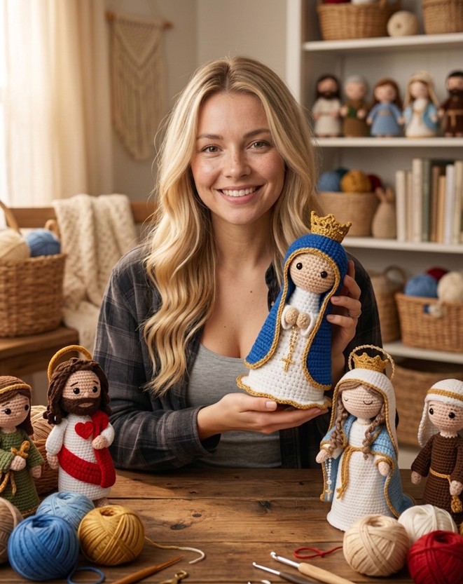 Larissa Andrade, criadora do curso de amigurumi religioso
